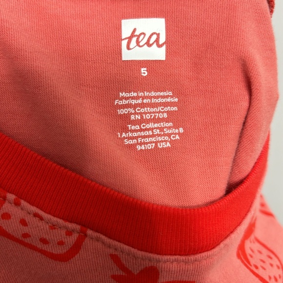 Tea Collection- strawberry long sleeve dress. Size 5 - Picture 4 of 4